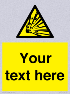 Custom Explosive Material Sign